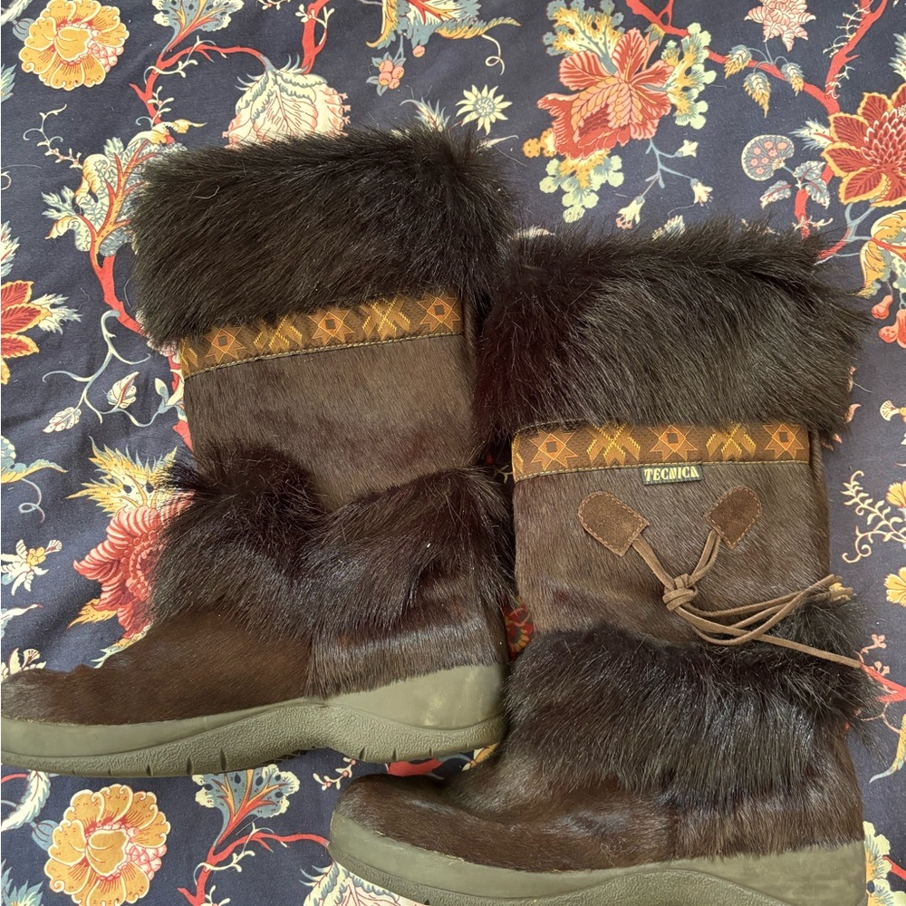 Vintage Tecnica Fur Apres Ski Boots US 8